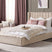 Beliani-NOYERS-Bed met opbergruimte-Beige-160 x 200 cm-Fluweel
