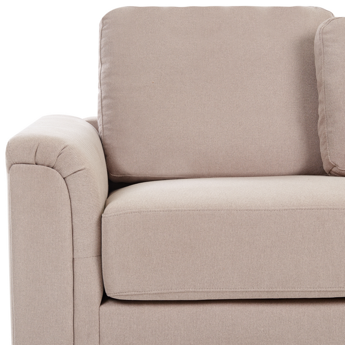 Beliani - KOHLO - Hoekbank met ottomaan - Taupe - Linkszijdig - Stof