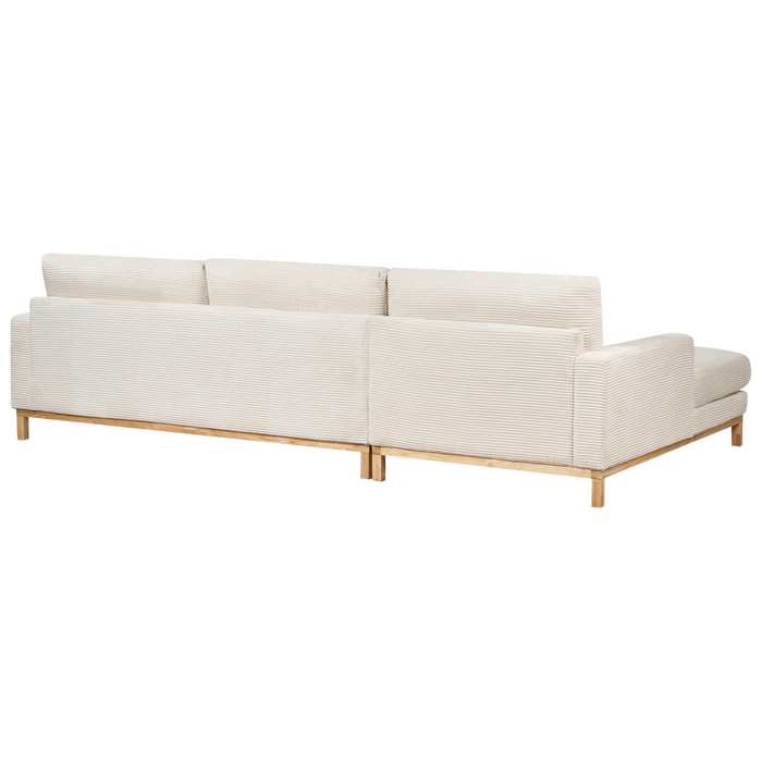 Beliani - SIGGARD II - Hoekbank - Lichtbeige - Rechtszijdig - Corduroy