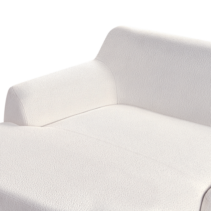 Beliani - SOSJO - Hoekbank - Gebroken wit - Rechtszijdig - Bouclé