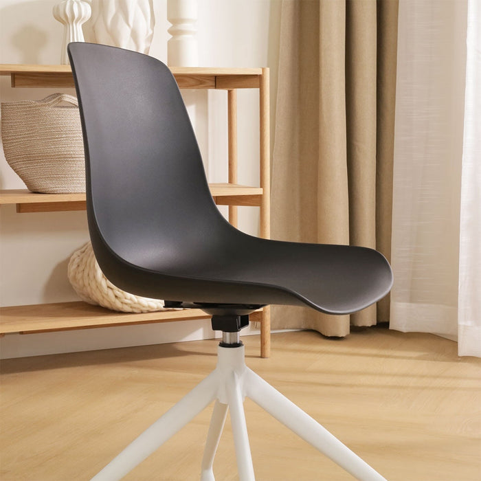 Nolon Nola-Pip Draaibare Eetkamerstoelen Zwart - Wit Onderstel - 2x