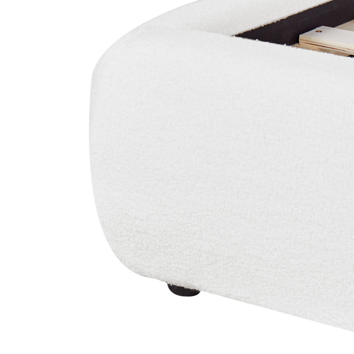 Beliani - VINAY - Tweepersoonsbed - Wit - 180 x 200 cm - Bouclé