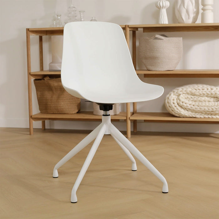 Nolon Nola-Pip Draaibare Eetkamerstoelen Wit - Wit Onderstel - 2x