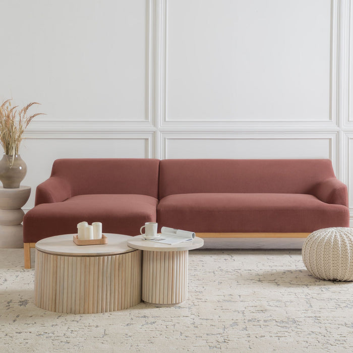 Beliani - SOSJO - Hoekbank - Bordeaux - Rechtszijdig - Polyester