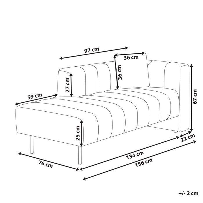 Beliani-LANNILS-Chaise longue-Lichtbruin-Rechtszijdig-Polyester