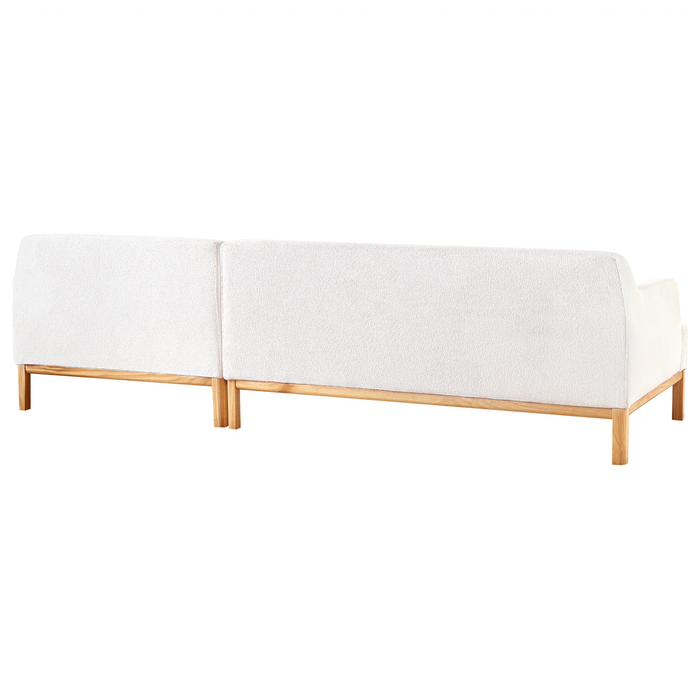 Beliani - SOSJO - Hoekbank - Gebroken wit - Linkszijdig - Bouclé