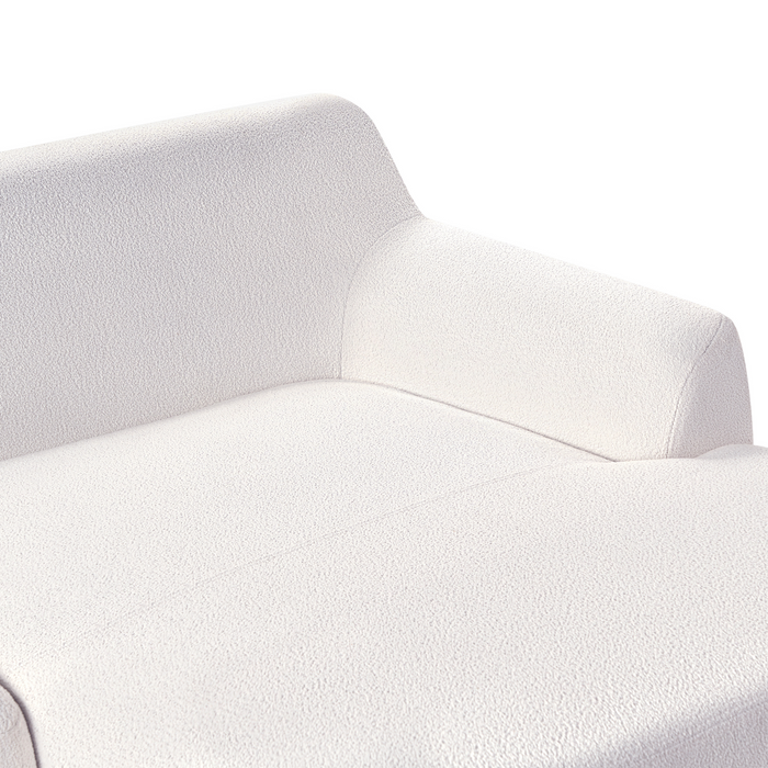 Beliani - SOSJO - Hoekbank - Gebroken wit - Linkszijdig - Bouclé