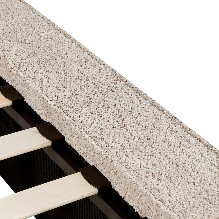 Beliani - MIRANDE - Tweepersoonsbed - Taupe - 160 x 200 cm - Bouclé