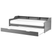 Beliani - EDERN - Onderschuifbed - Grijs - 90 x 200 cm - Hout