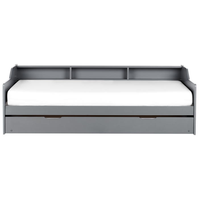 Beliani - EDERN - Onderschuifbed - Grijs - 90 x 200 cm - Hout