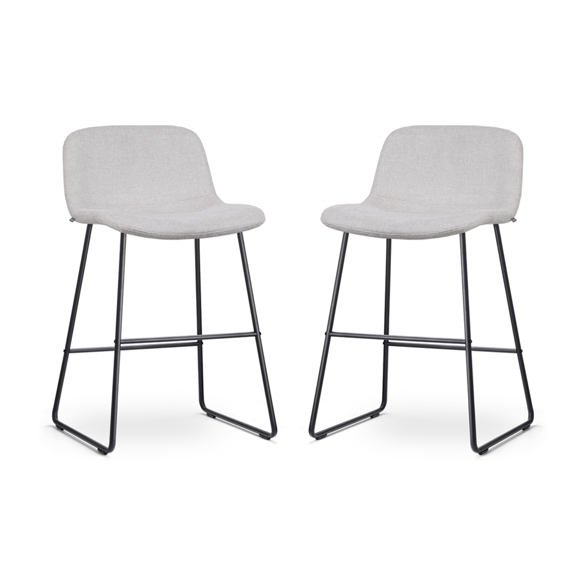 Nolon Nino-Mats Barkrukken Set van 2 - Beige - Zwart - 65 cm