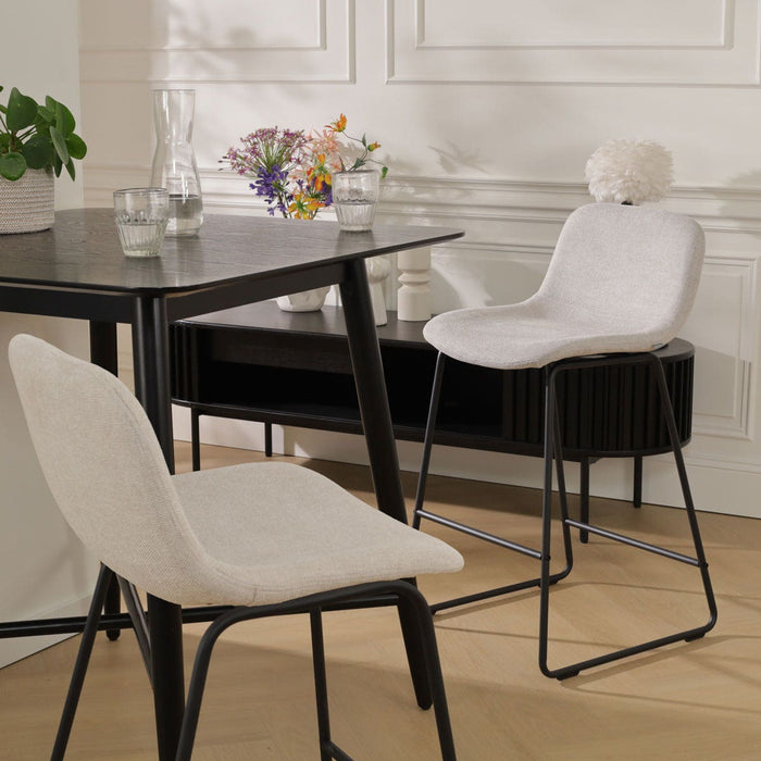 Nolon Nino-Mats Barkrukken Set van 2 - Beige - Zwart - 65 cm