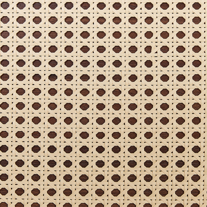 Beliani-MONPAZIER -Tweepersoonsbed-Donkerhout-140 x 200 cm-Rotan