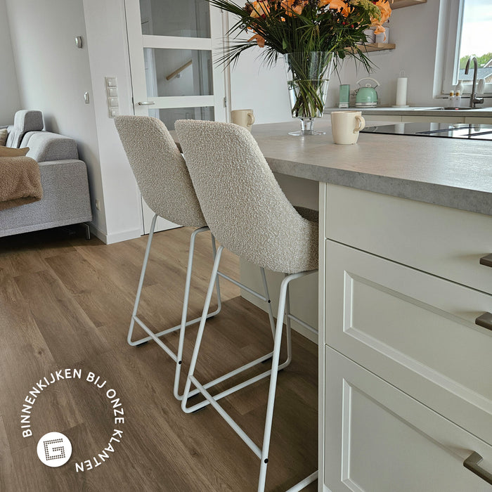 Nolon Nino-Isa Barkrukken Set van 2 - Beige - Wit - 65 cm