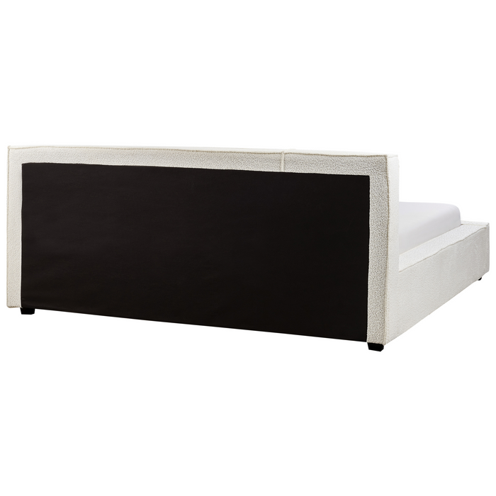 Beliani-MIRANDE-Tweepersoonsbed-Gebroken wit-180 x 200 cm-Bouclé