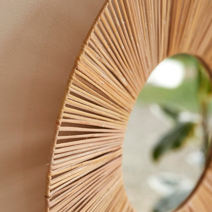 Tikamoon - Ronde spiegel van natuurvezel 60 cm Iris