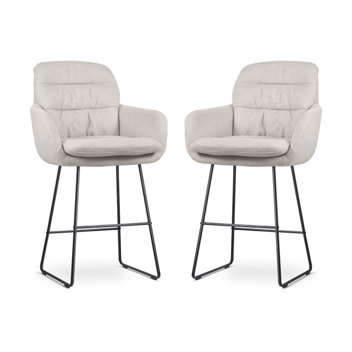 Nolon Nino-Mia Barkrukken Set van 2 - Beige - Zwart - 65 cm