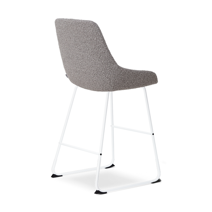 Nolon Nino-Isa Barkrukken Set van 2 - Bouclé Taupe - Wit - 65 cm