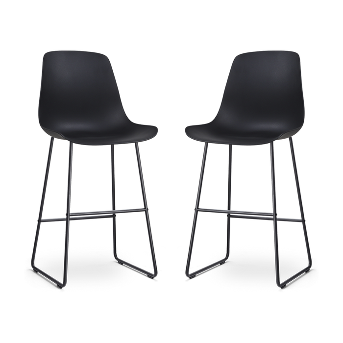 Nolon Nino-Pip barkruk zwart - zwart onderstel - 75 cm - set van 2