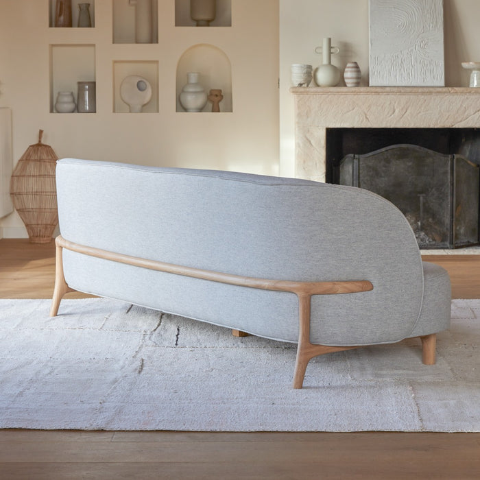 Tikamoon - Hoya - Driezitsbank van massief eiken en grijze stof