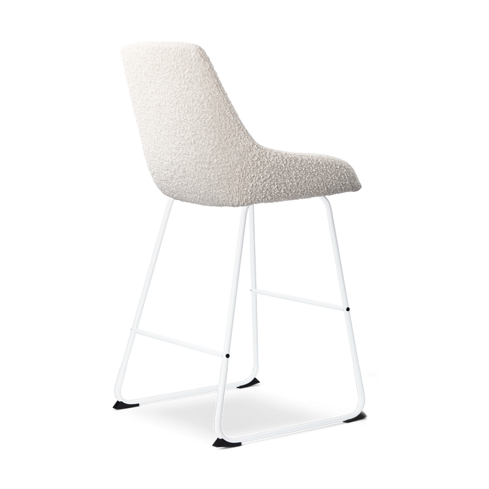 Nolon Nino-Isa Barkrukken Set van 2 - Bouclé Beige - Wit - 65 cm