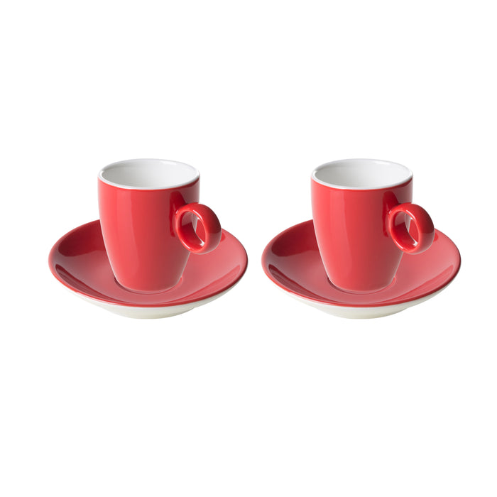 Maastricht Porselein Espressokop en schotel Bart Colour Cafe 6.5 cl Rood 2 stuks