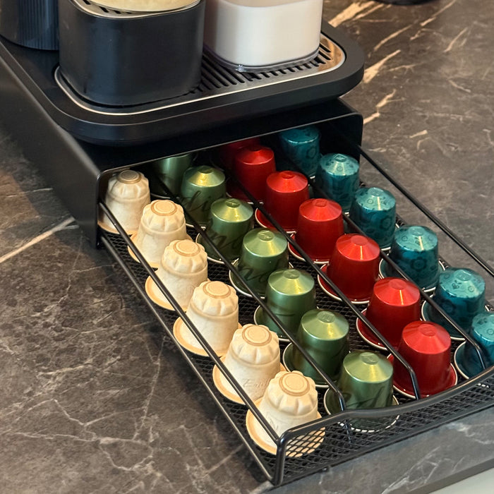 QUVIO Koffie cups lade voor 40 Nespresso capsules - Zwart - Metaal
