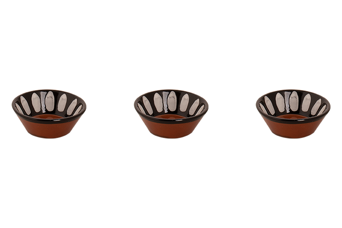 Colori Del Sud - Mezquita - Schaal - 3 stuks - 20 cl -11 cm - Bruin