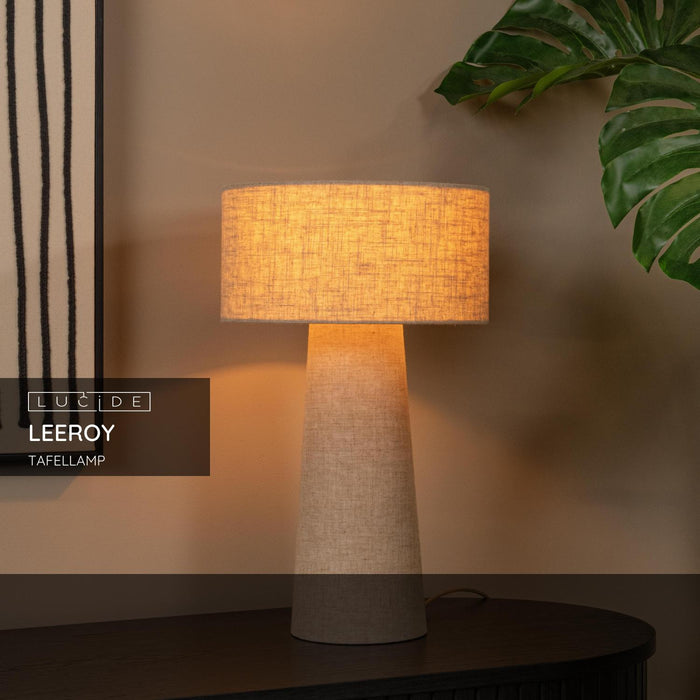 Lucide LEEROY Tafellamp - Taupe