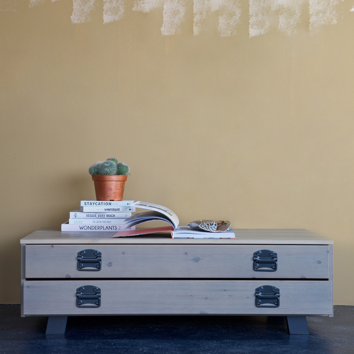 WOOOD Derby Salontafel - Grenen - Smoke - 35x110x62