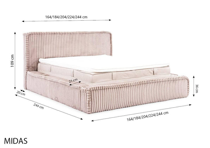 by fonQ Ruffle Bedframe - 160 x 200 cm - Blauw
