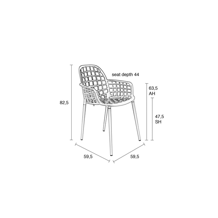 Zuiver Albert Kuip Tuinstoelen met armleuning Groen - Set van 2