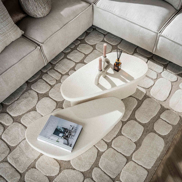 Giga Meubel - Salontafel Beige Set van 2 - 84x40x40cm - Composiet