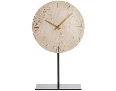 Light&living Klok op voet 25,5x10x42 cm JENAY crème marmer