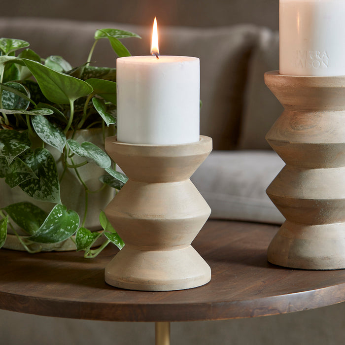 Riviera Maison Kandelaar Bruin - Totem - Mangohout (ØxH) 12x16.5