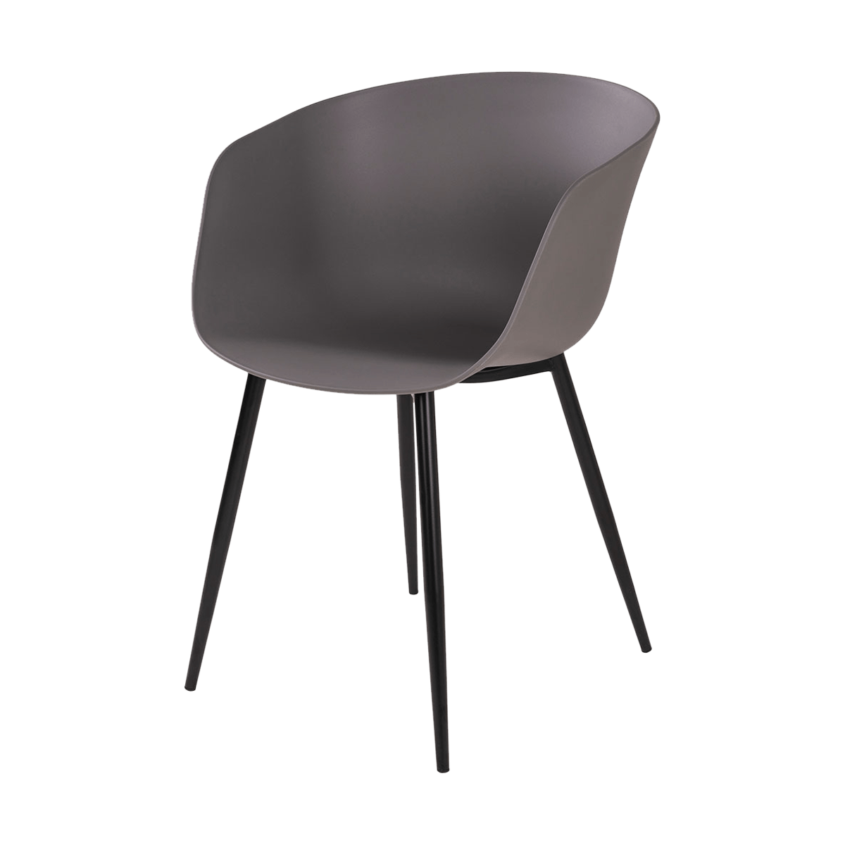 Artichok Liloe kunststof tuinstoel grijs met armleuningen