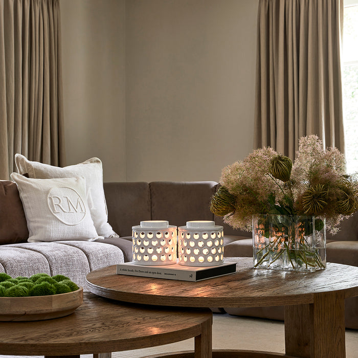 Riviera Maison Windlicht wit, Kaarsenhouder - La Baule S - Porselein