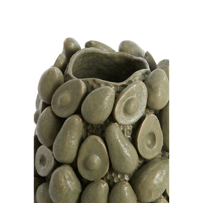 Light&living Vaas deco Ø33x37,5 cm AVOCADO keramiek olijf groen