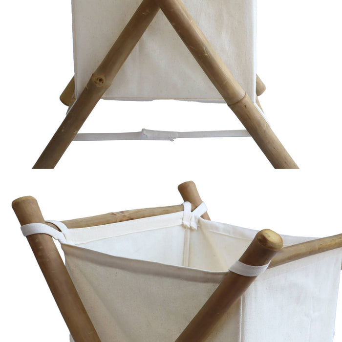 sweeek - Opvouwbare wasmand van bamboe en stof