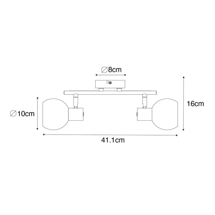 QAZQA Art Deco spot goud met groen glas 2-lichts - Vidro