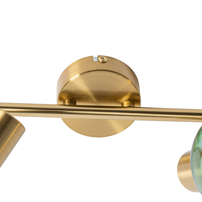 QAZQA Art Deco spot goud met groen glas 2-lichts - Vidro