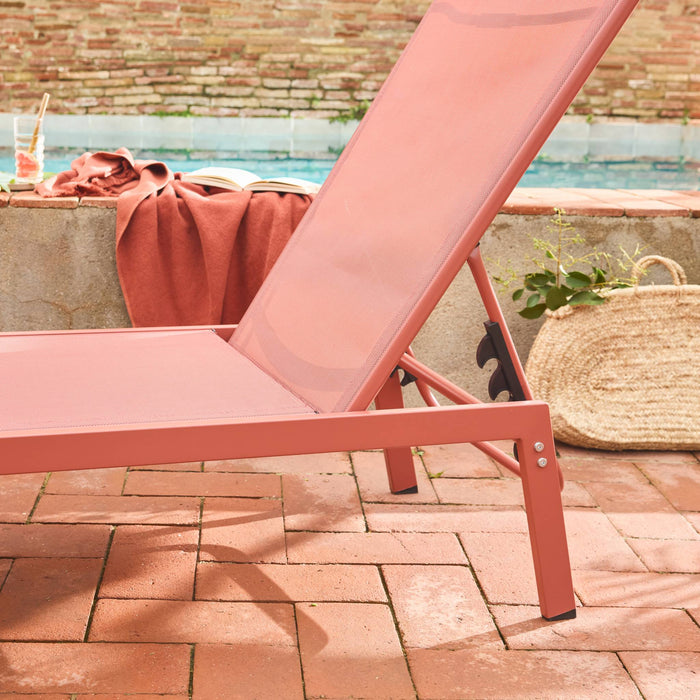 sweeek - Ligstoelen met meerdere posities textileen en metaal (set van