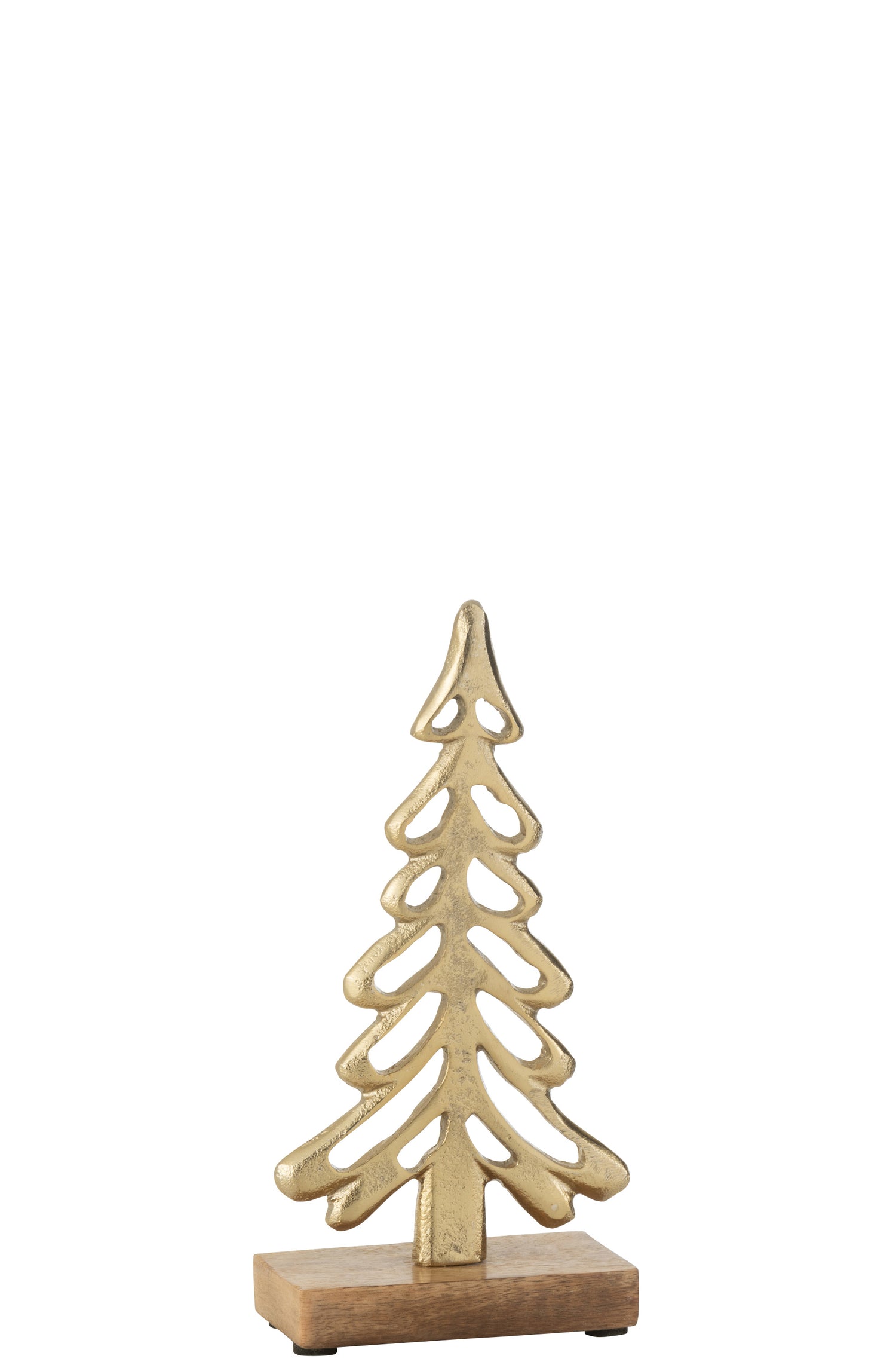 J-Line decoratie Boom Op Voet  - aluminium|hout - goud - med