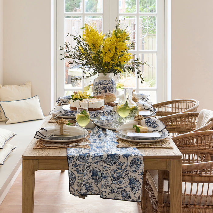 Riviera Maison Tafelkleed Blauw|wit - Floral Island - Katoen