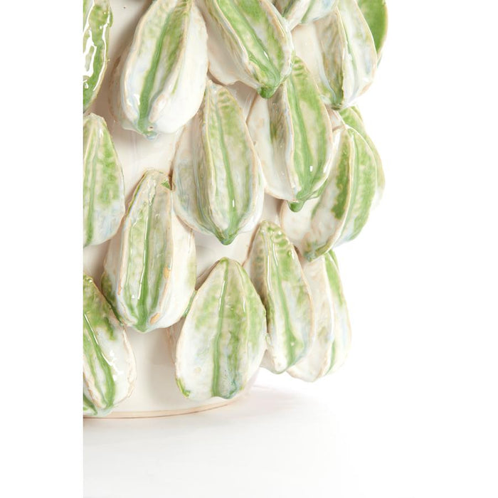 Light&living Vaas deco 35x33x47 cm CARAMBOLA keramiek crème+groen