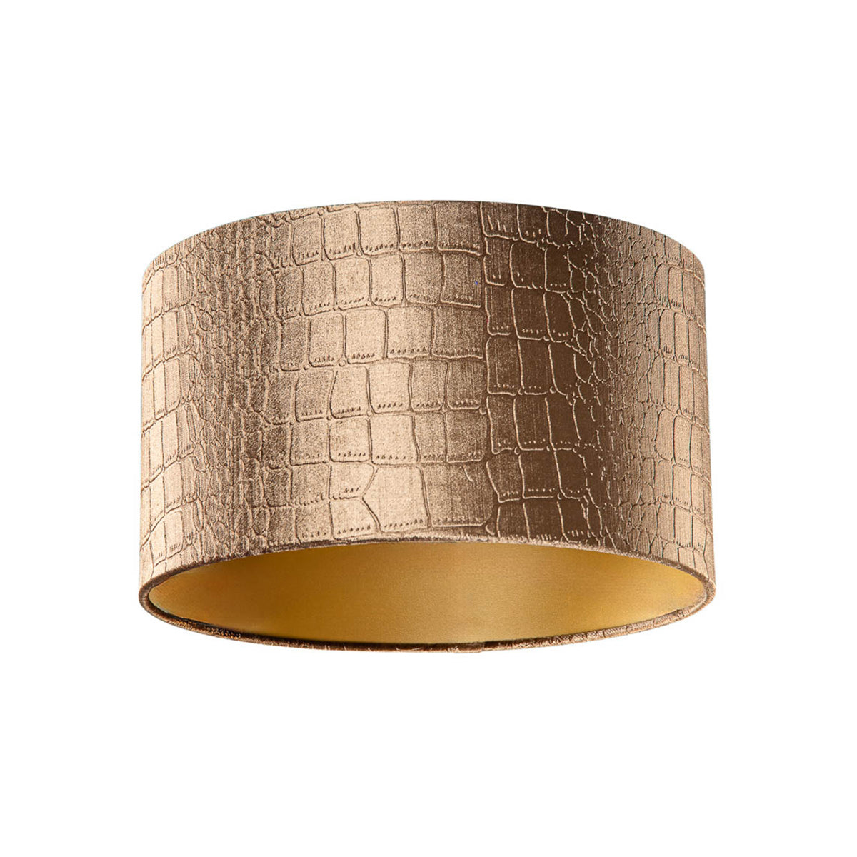 QAZQA Velours lampenkap krokodil dessin met gouden binnenkant