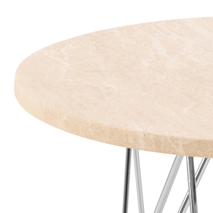 by fonQ Webby Bijzettafel Ø 55 cm - Crème / Chroom