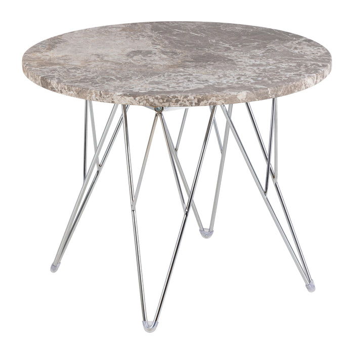 by fonQ Webby Bijzettafel Ø 55 cm - Grijs / Chroom