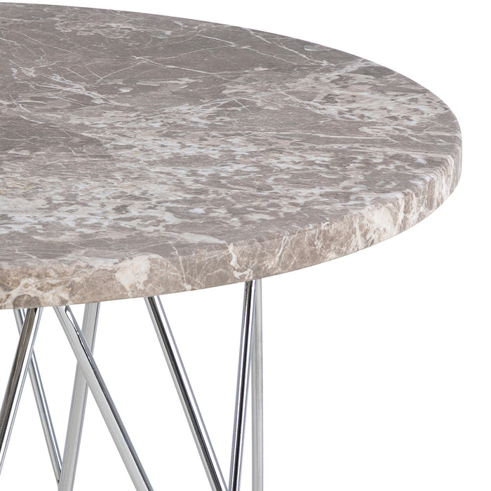 by fonQ Webby Bijzettafel Ø 55 cm - Grijs / Chroom