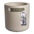 Elho Pure Cilinder Wheels 40 - Beige - L 40 x B  x H 40 cm - Balkon, Binnen en Buiten - 100% gerecycled